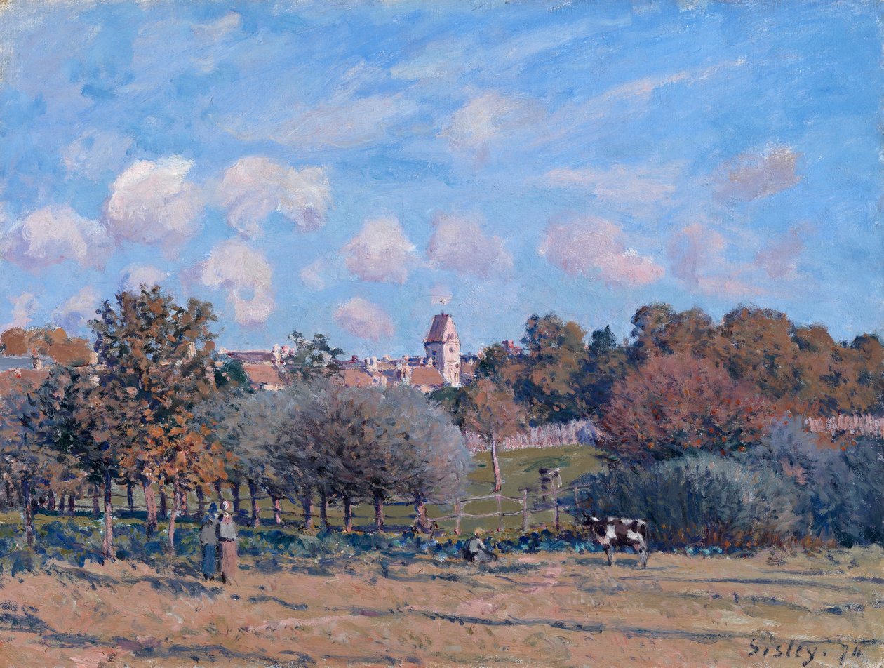 Kellotorni Noisy-le-Roissa, syksy af Alfred Sisley