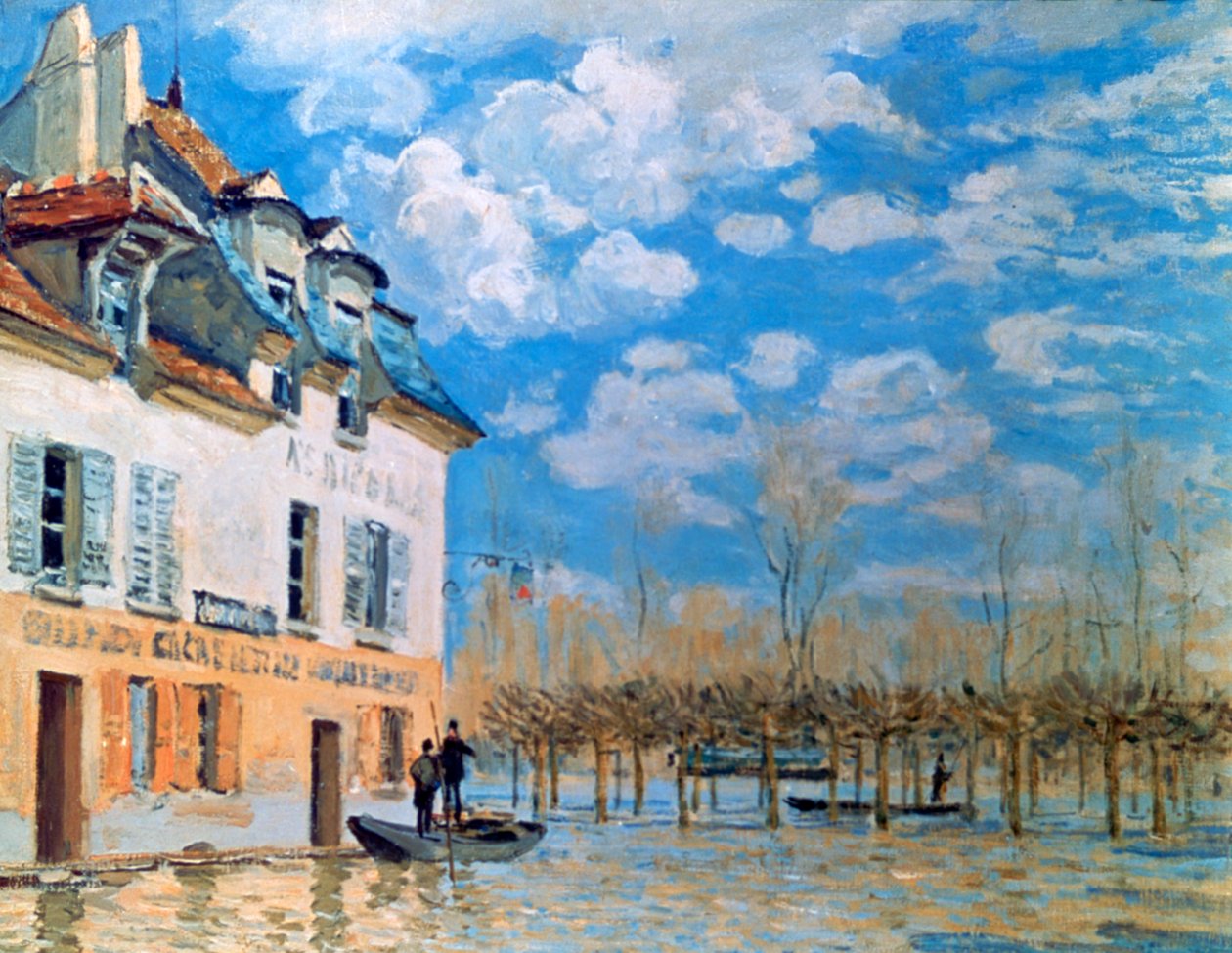 Båden i oversvømmelsen, Port-Marly, 1876 af Alfred Sisley