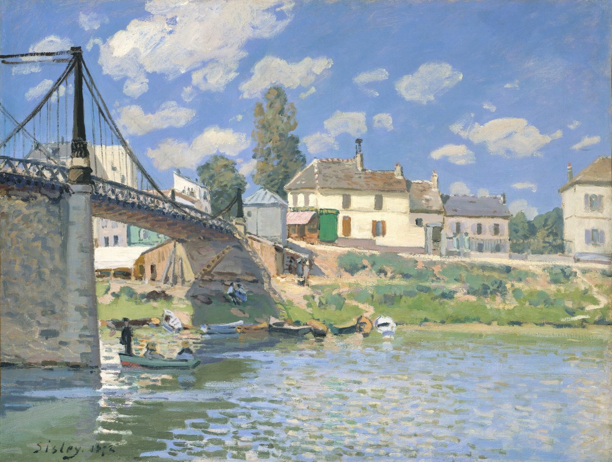 Broen ved Villeneuve-la-Garenne af Alfred Sisley