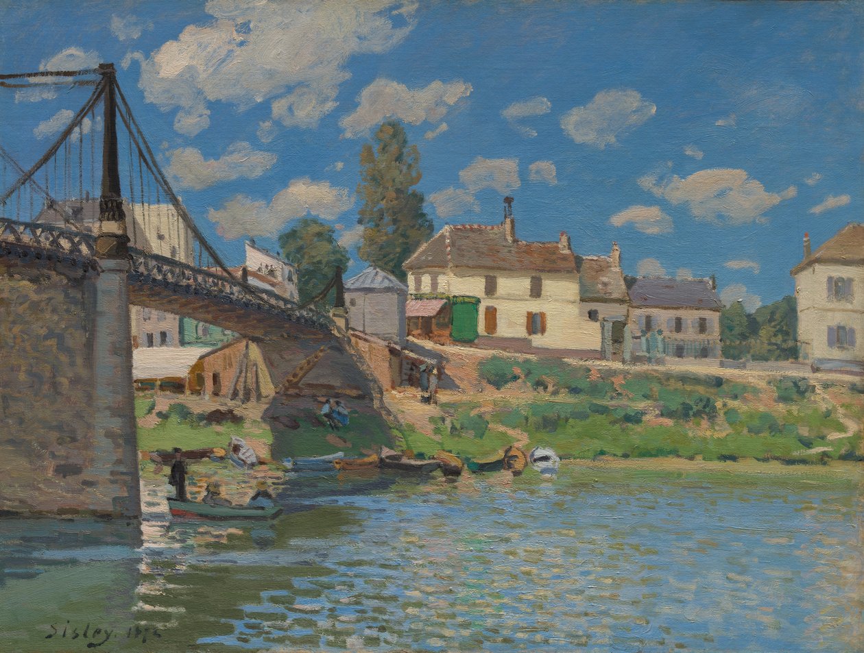 Broen ved Villeneuve-la-Garenne, 1872. af Alfred Sisley