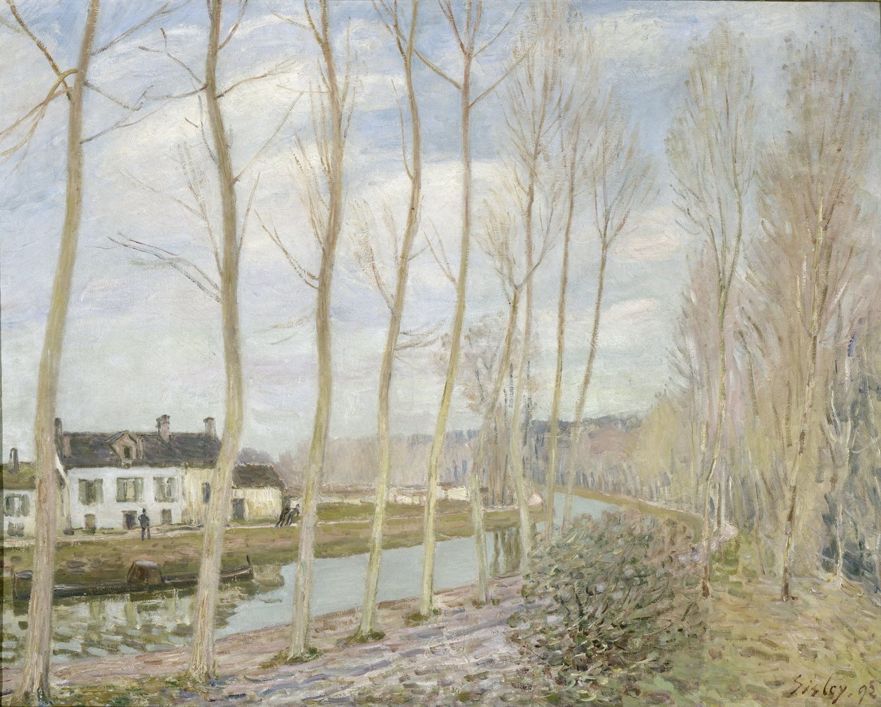 Canal du Loing ved Moret af Alfred Sisley