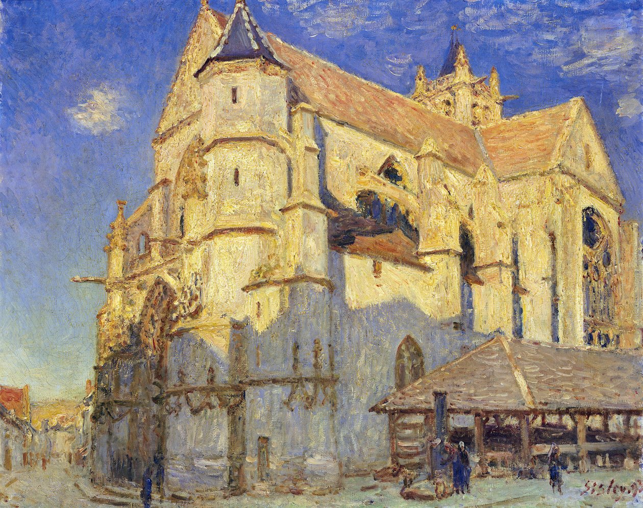Kirken i Moret, frostvejr, 1893 af Alfred Sisley