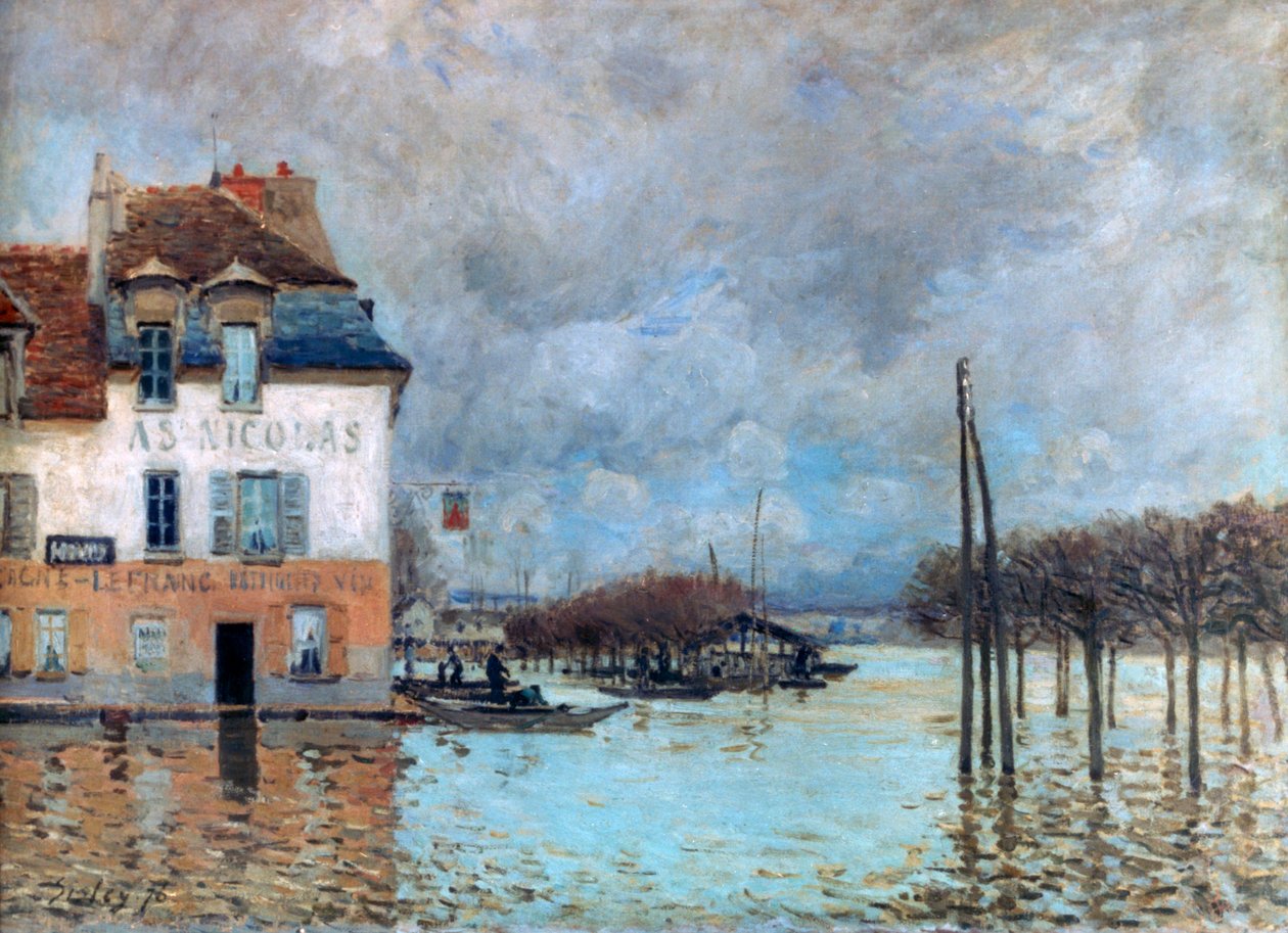 Oversvømmelsen ved Port-Marly, 1876 af Alfred Sisley