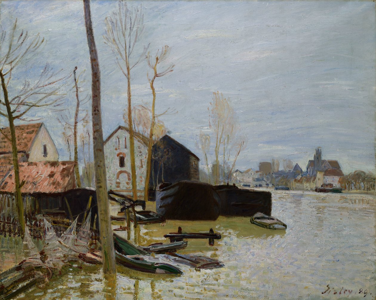 Oversvømmelserne ved Moret, 1889 af Alfred Sisley