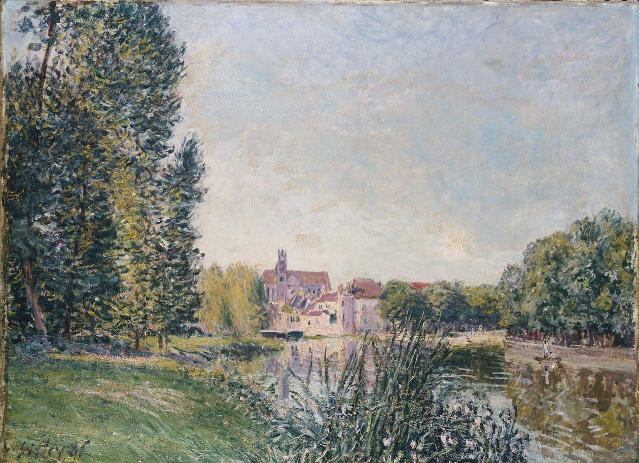 The Loing and the Church at Moret, 1886 af Alfred Sisley