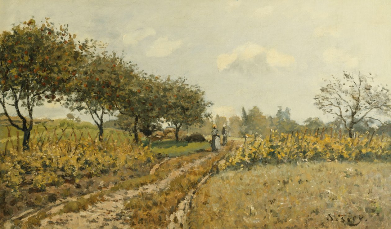 Stien på landet; Vejen på landet, 1876 af Alfred Sisley
