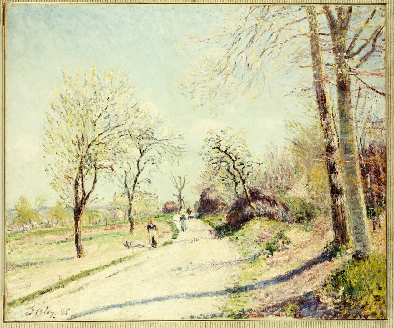 Vejen fra Veneux til Moret på en forårsdag, 1886 af Alfred Sisley