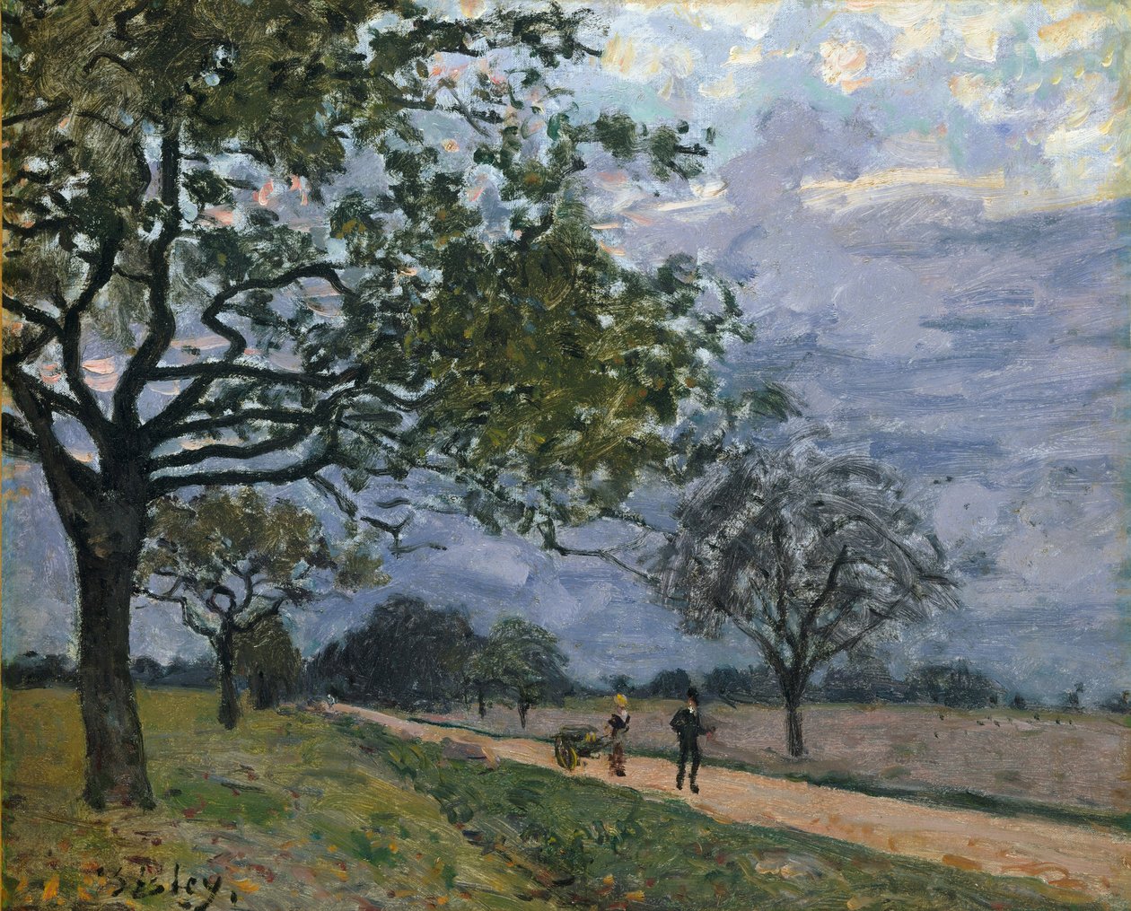 Vejen fra Versailles til Louveciennes af Alfred Sisley