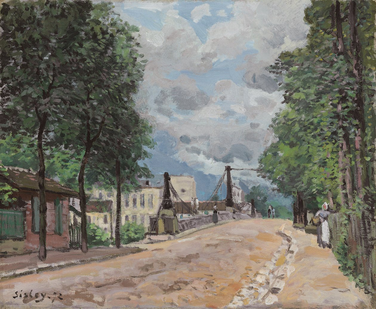 Gennevilliers Vej; Vejen til Gennevilliers, 1872 af Alfred Sisley