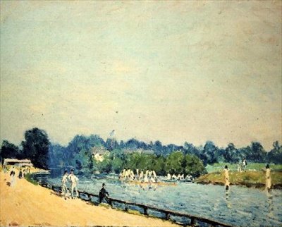 Vejen til Hampton Court af Alfred Sisley