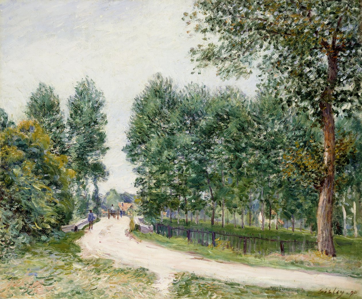 Saint-Mammes-stien, morgen; The Way of Saint-Mammes, Morgen, 1890 af Alfred Sisley