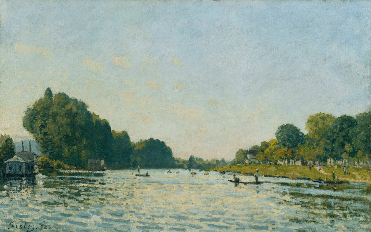 Seinen ved Bougival; Seinen ved Bougival, 1872 af Alfred Sisley
