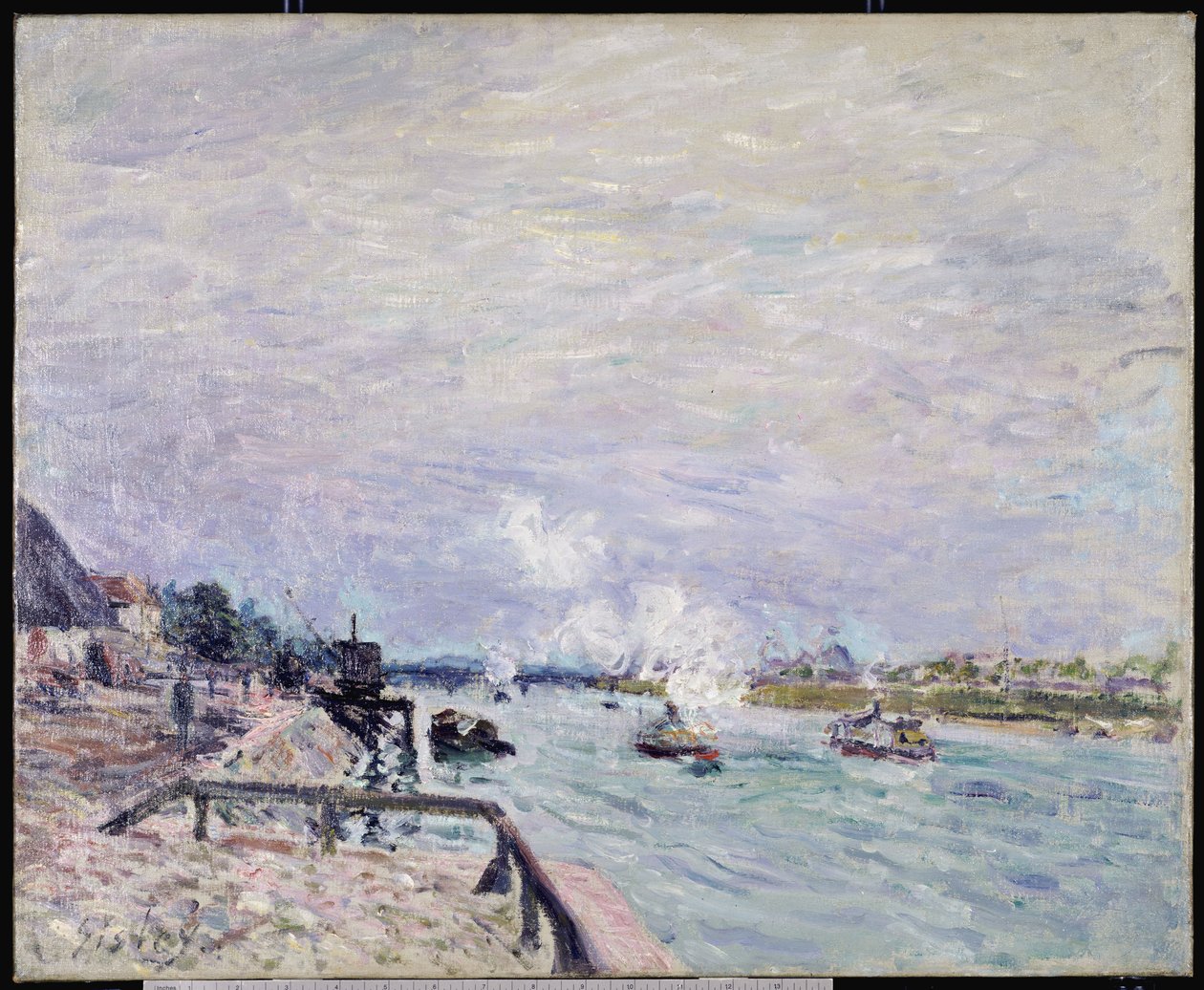 Seinen ved Grenelle, vådt vejr, 1878 af Alfred Sisley