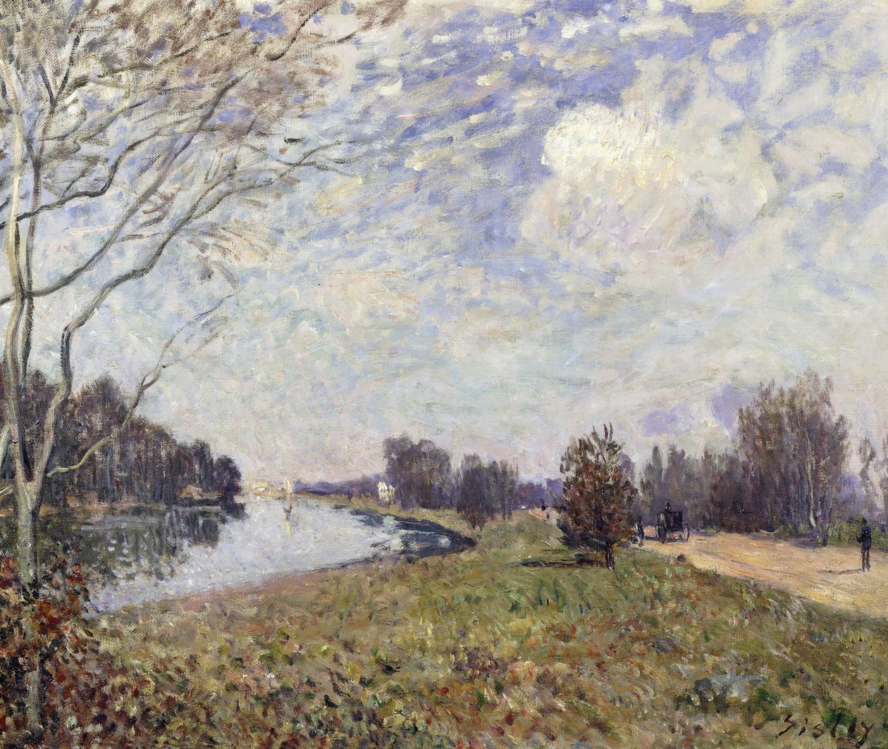 Themsen ved Hampton Court, East Molesey; La Tamise a Hampton Court, East Molesy, 1874 af Alfred Sisley