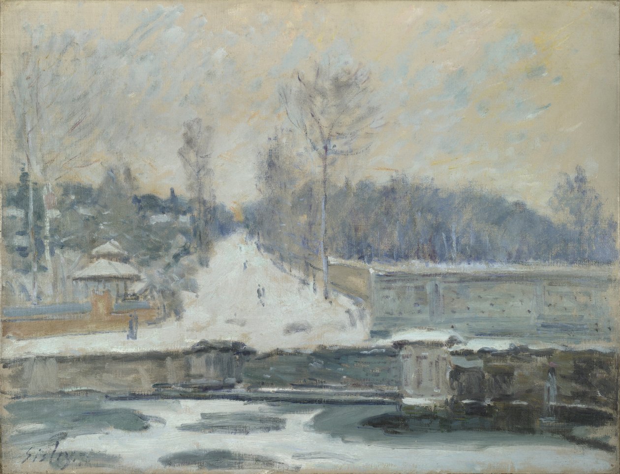 Vandingsstedet ved Marly-le-Roi, ca. 1875 af Alfred Sisley