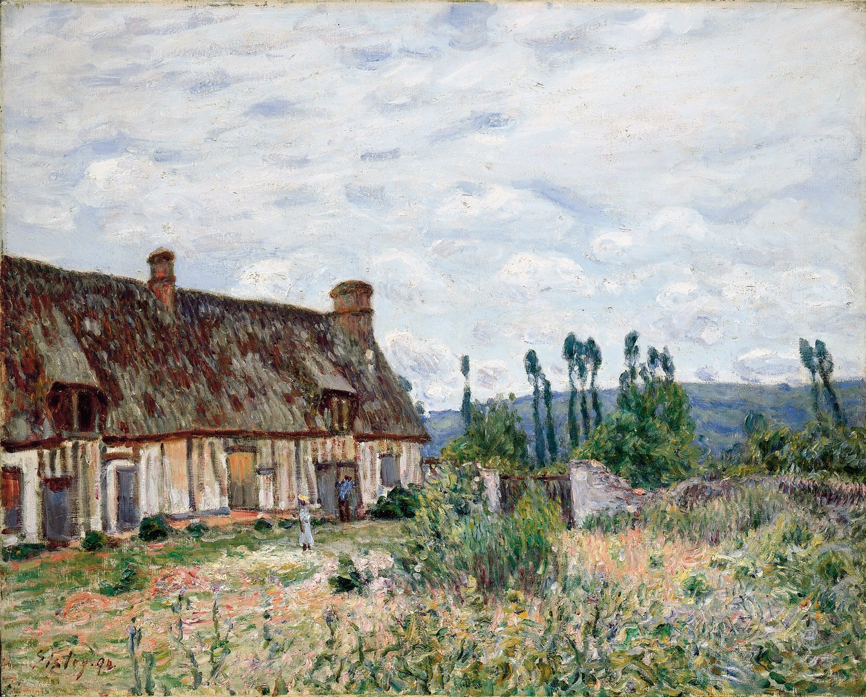 The abandoned thatched cottage, 1894dani af Alfred Sisley