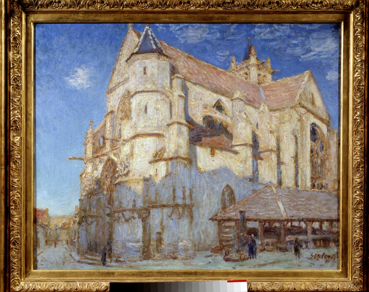 Kirken Moret (Moret-sur-Loing eller Moret sur Loing). Maleri af Alfred Sisley (1839 - 1899) af Alfred Sisley