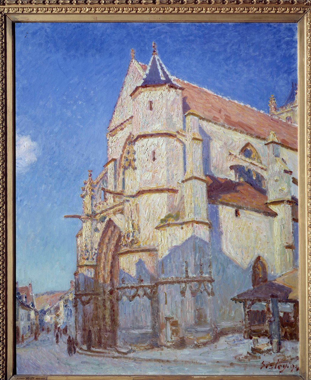Kirken Moret, om natten i 1894 af Alfred Sisley