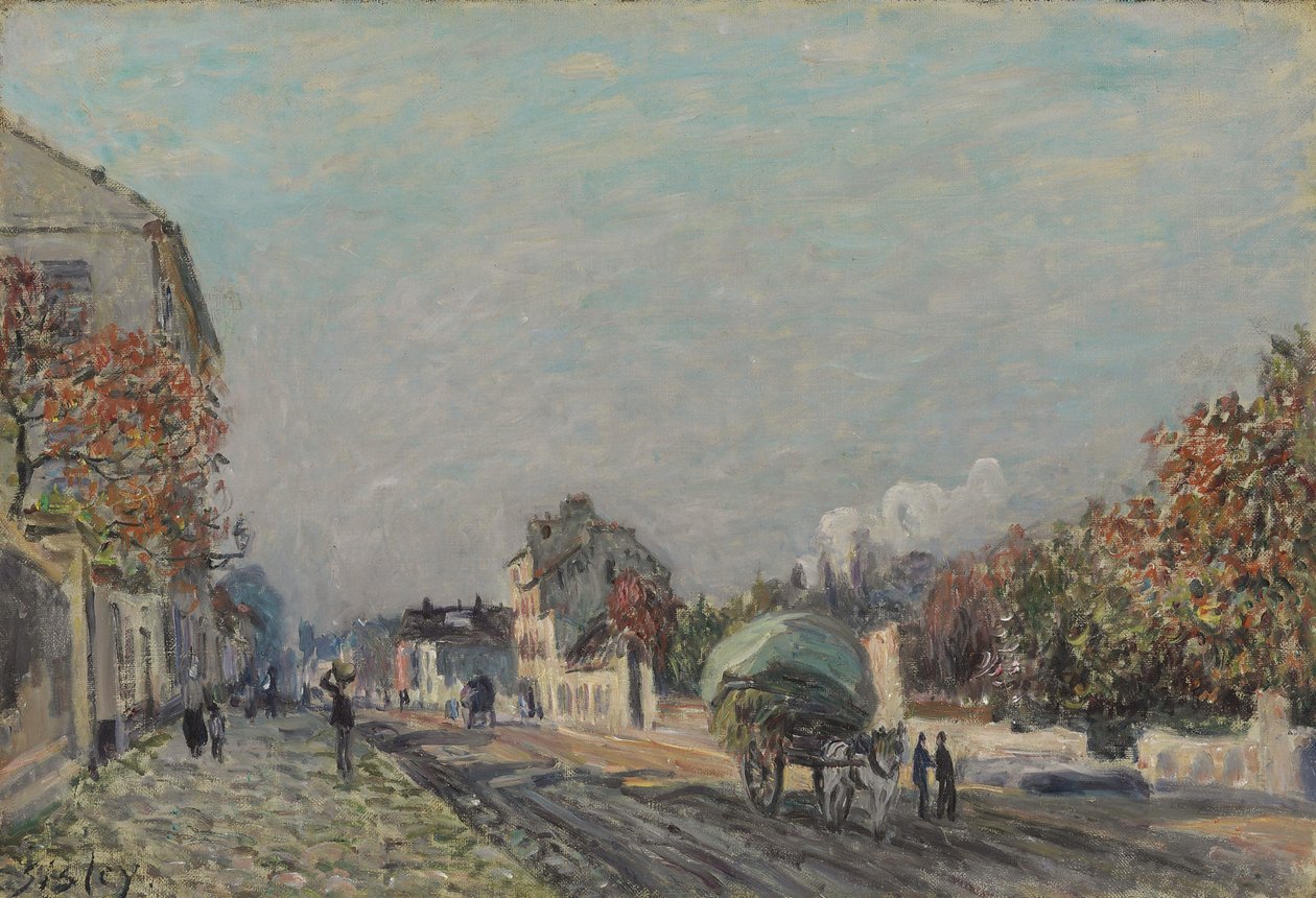 En gade i Marly, 1876 af Alfred Sisley