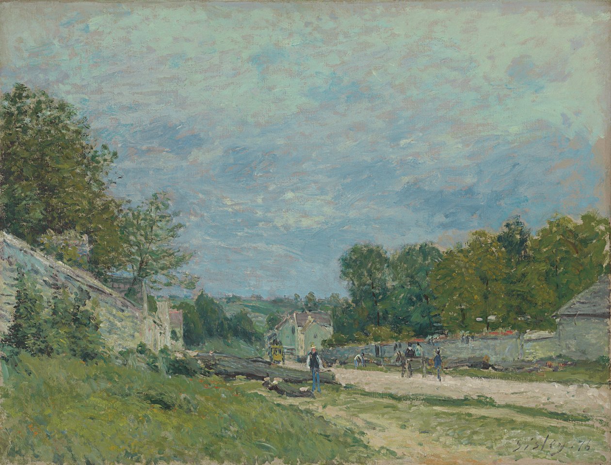 Versailles Road; Vejen til Versailles, 1876 af Alfred Sisley