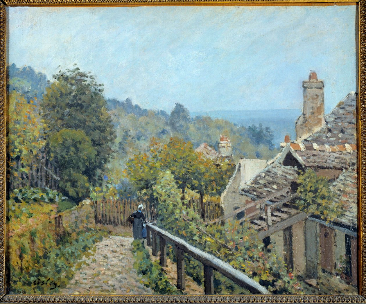Udsigt over Louveciennes, sti til den midterste kyst kaldet højder af Marly Painting af Alfred Sisley (1839-1899) 1873 Søn. 0,38x0,46 m Paris, musee d