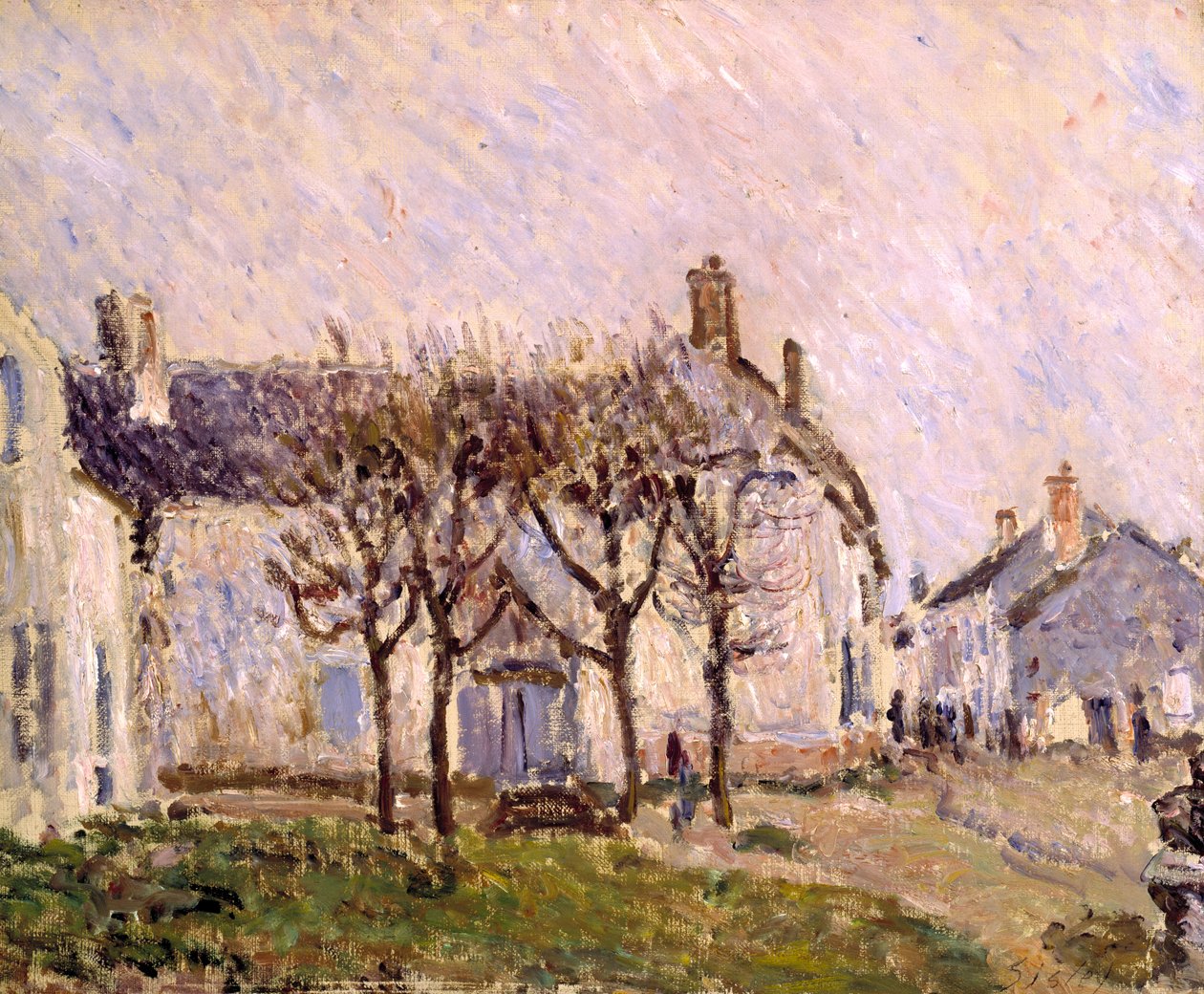 Village Street, Moret-sur-Loing, ca. 1894 (olie på lærred) af Alfred Sisley