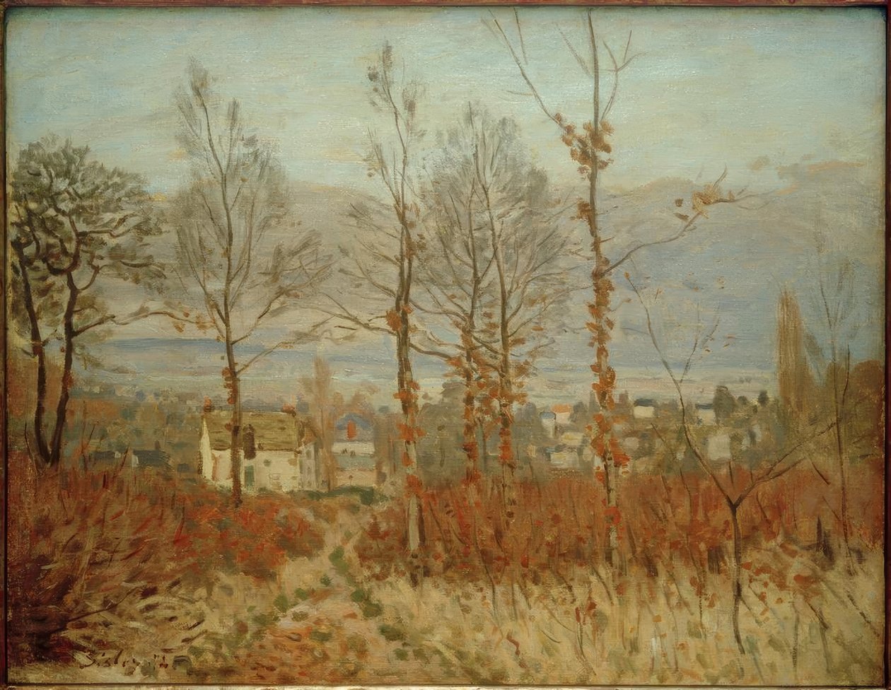 Udsigt over Louveciennes om efteråret af Alfred Sisley