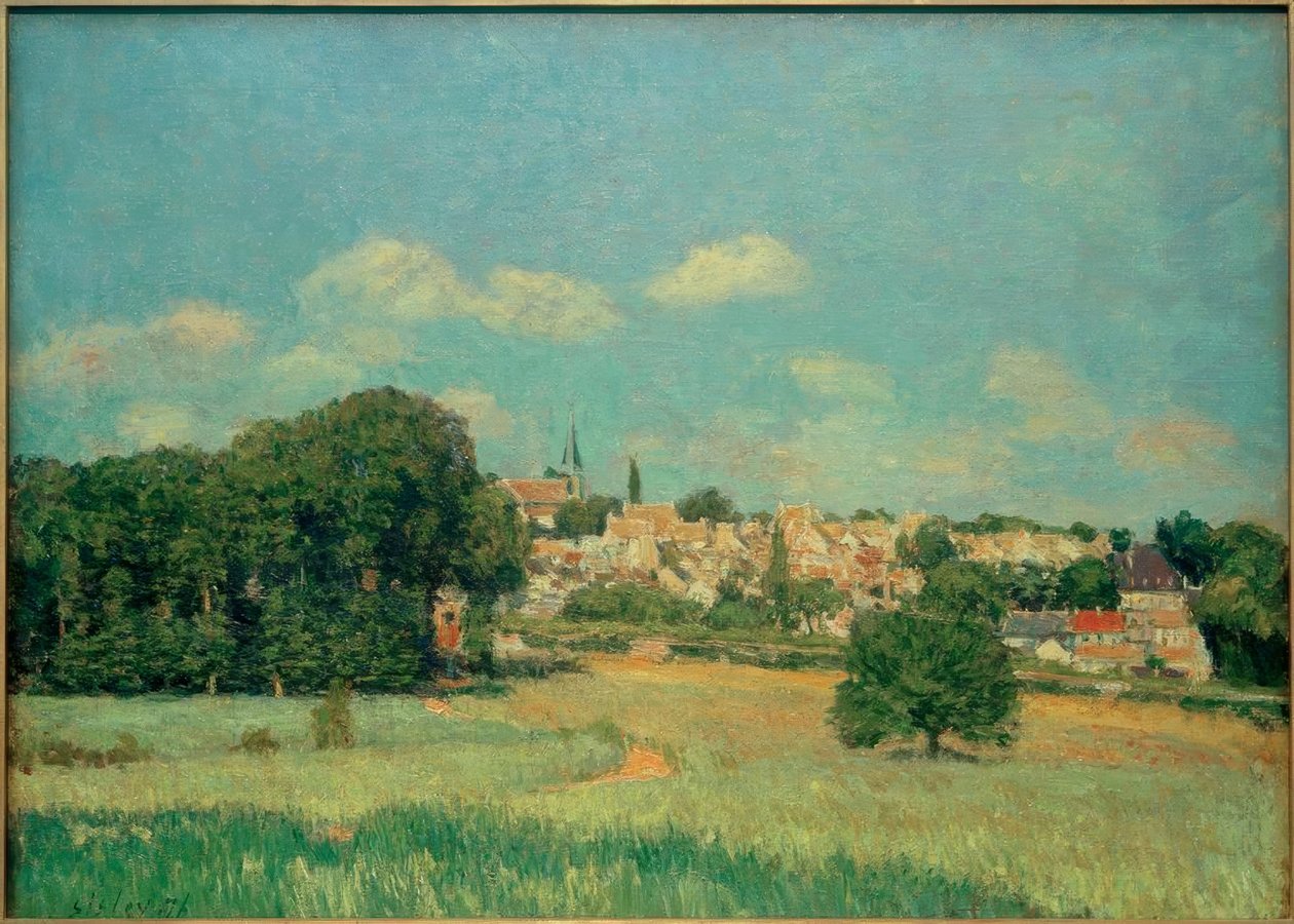 Udsigt over Marly-le-Roi, soleffekt af Alfred Sisley