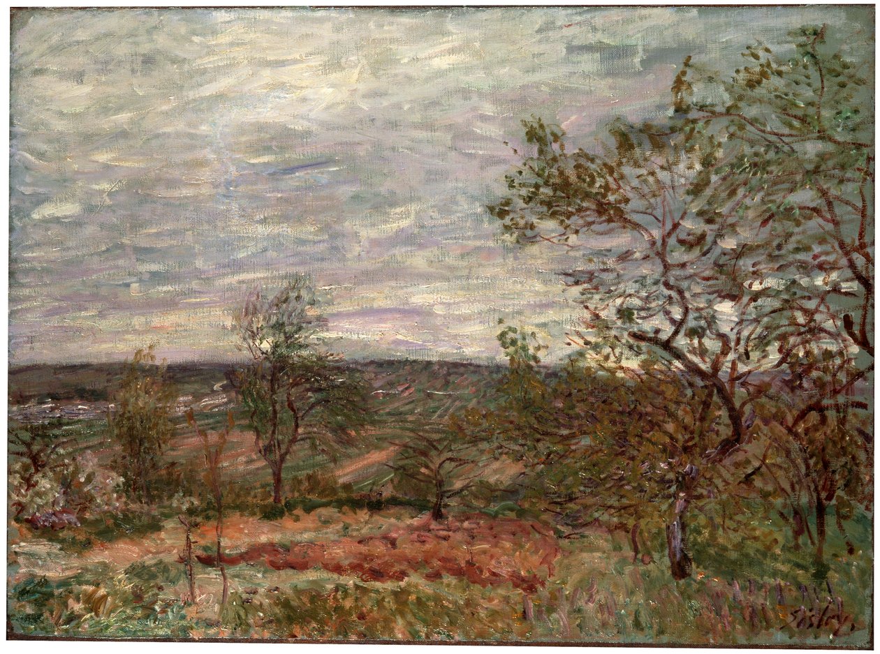 Blæsende dag i Veneux, 1882. af Alfred Sisley