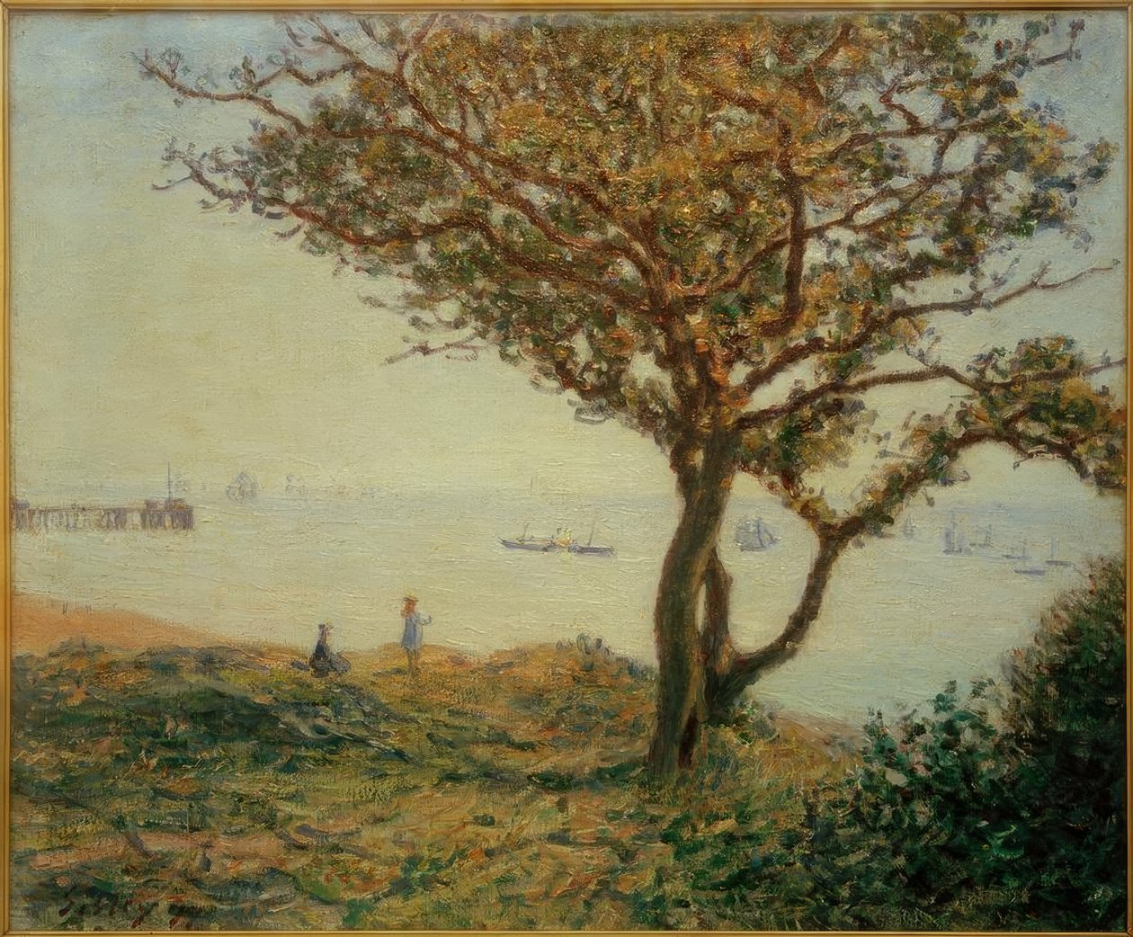 Cardiff Bay (både i Cardiff Bay) af Alfred Sisley