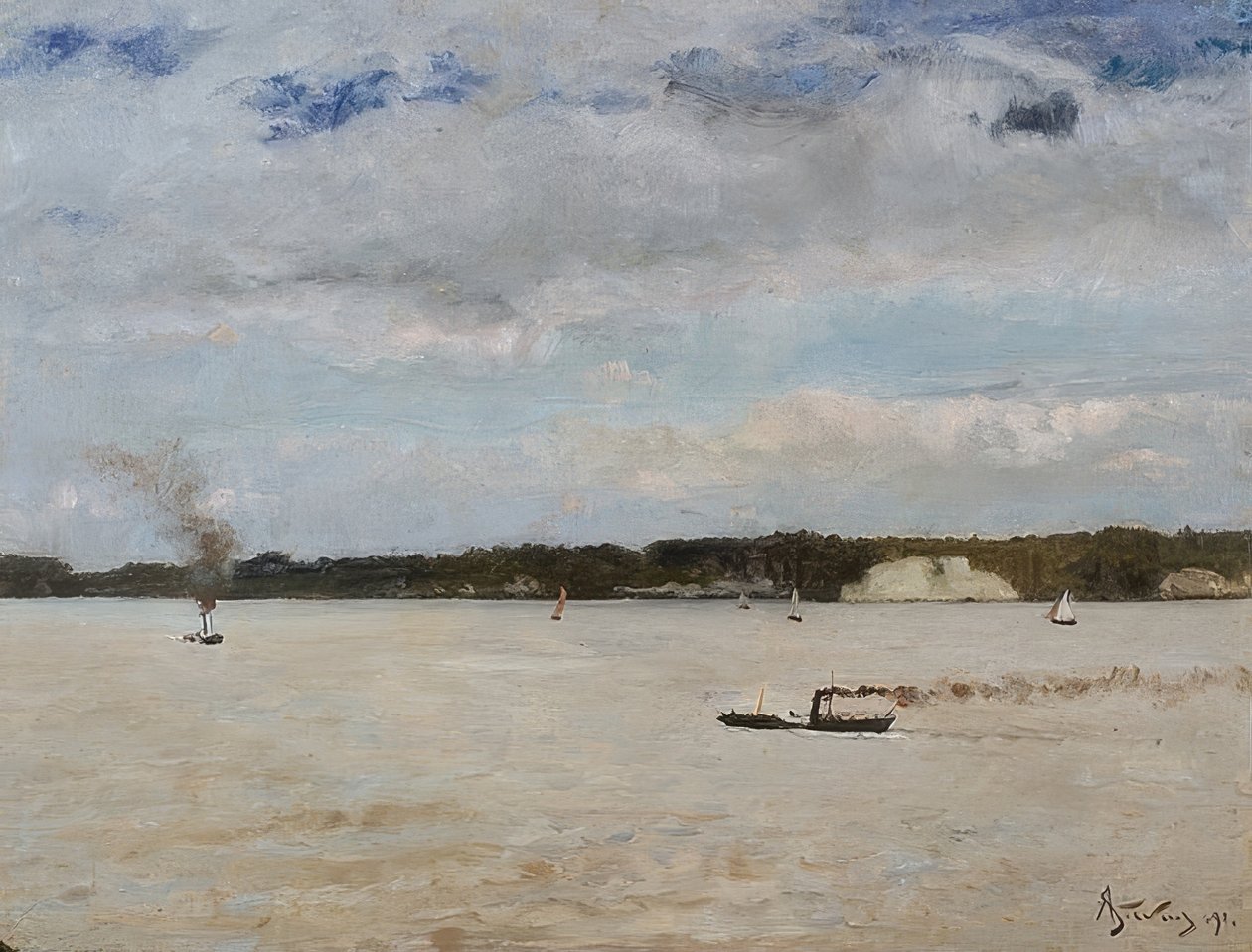 Honfleur Bay. 1891 af Alfred Emile Stevens