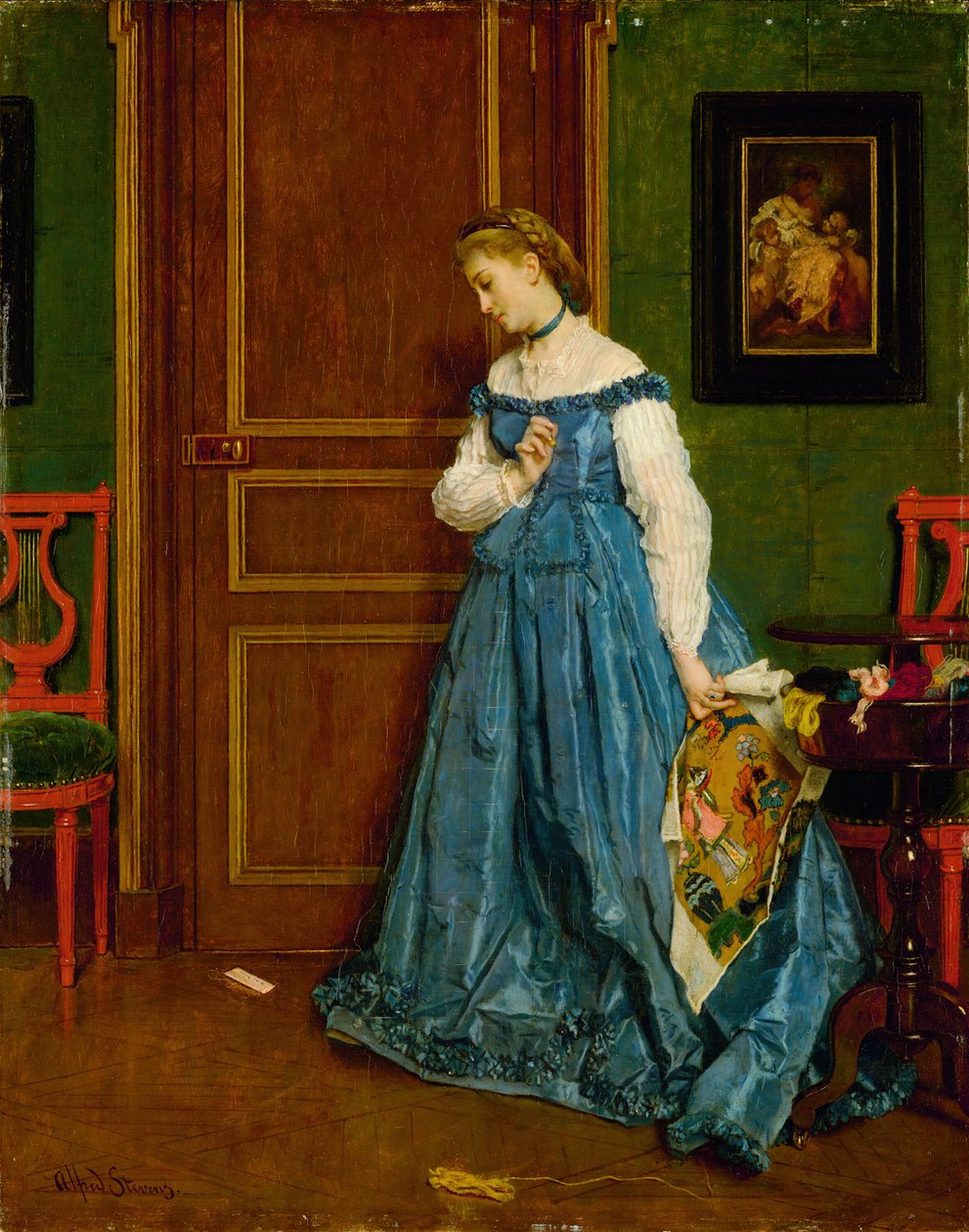 Tøven Madame Monteaux, ca. 1867. af Alfred Emile Stevens