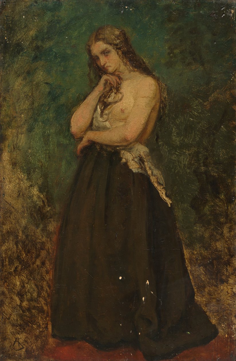 Studie af en model, slutningen af det 19.-begyndelsen af det 20. århundrede. af Alfred Emile Stevens