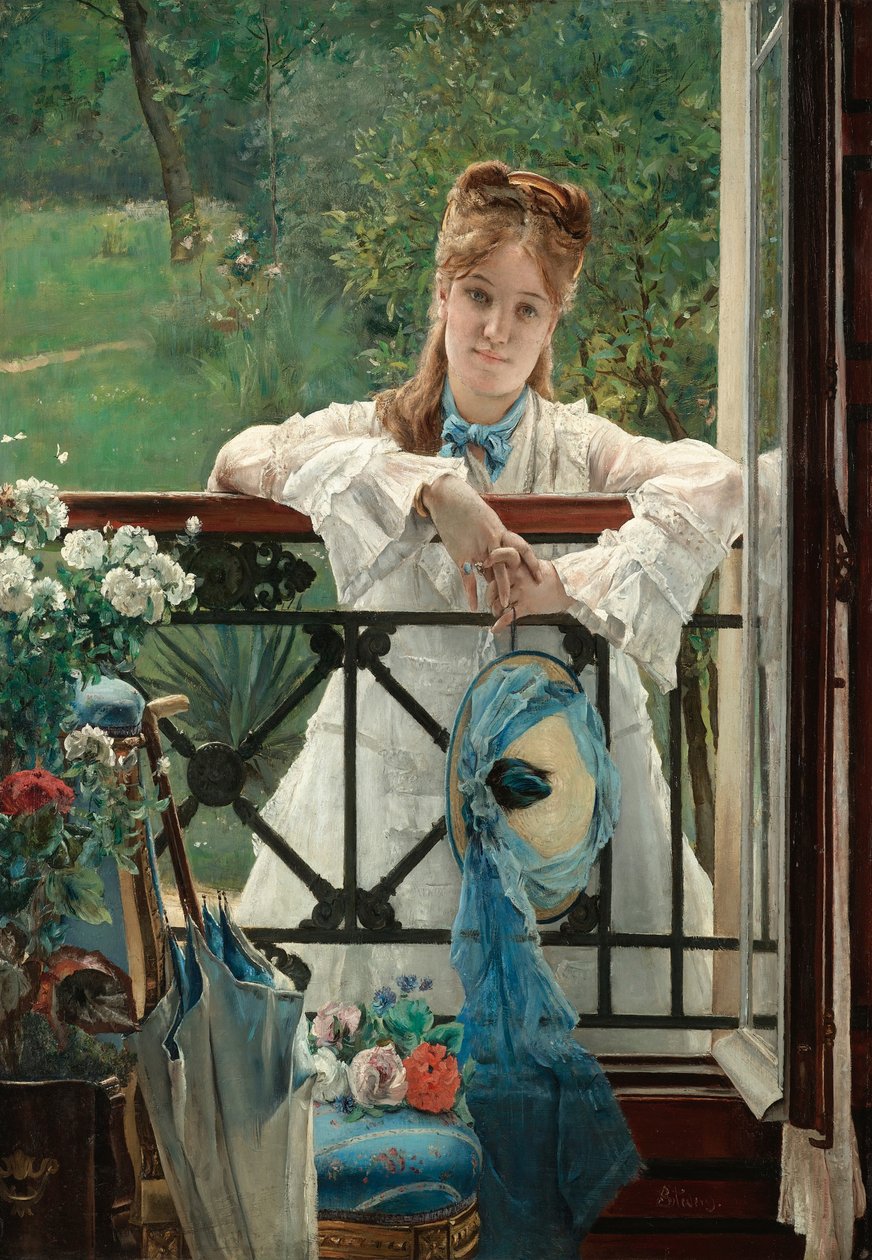 Det blå bånd, ca 1894. af Alfred Emile Stevens