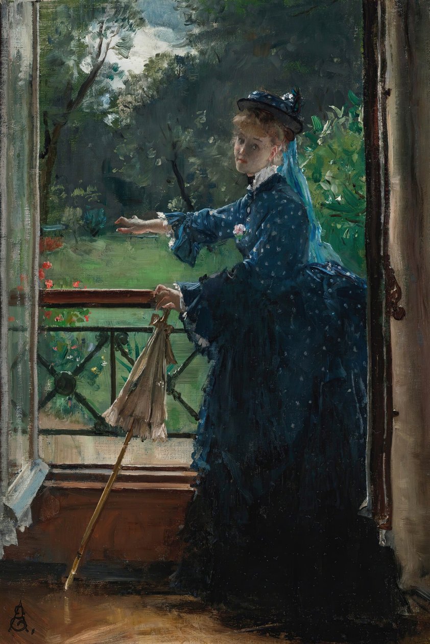 Kvinde på altanen. af Alfred Emile Stevens