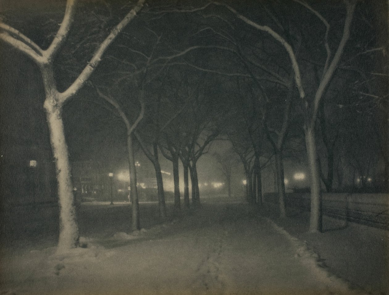 En isnende nat, New York af Alfred Stieglitz