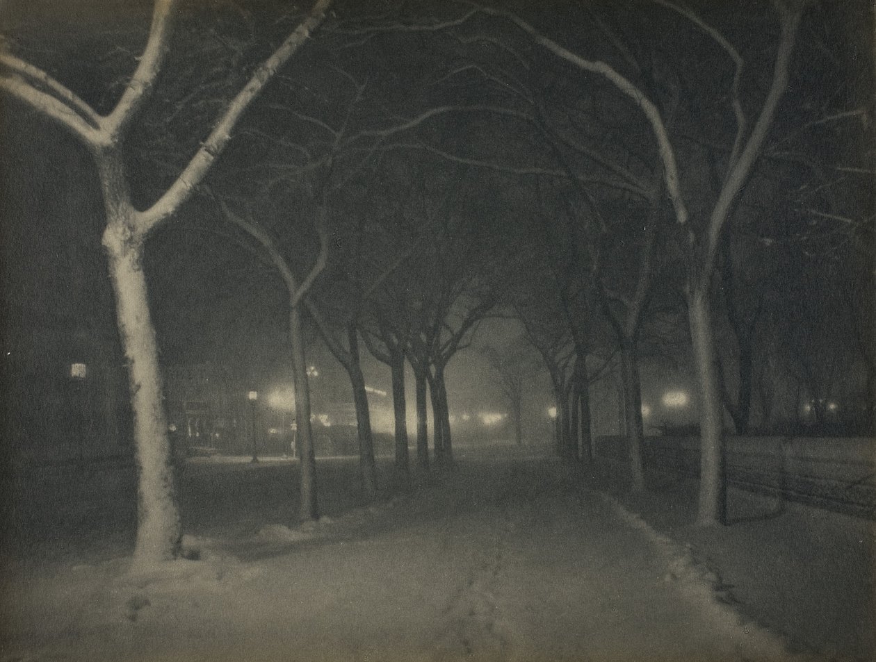 En isnende nat, New York af Alfred Stieglitz