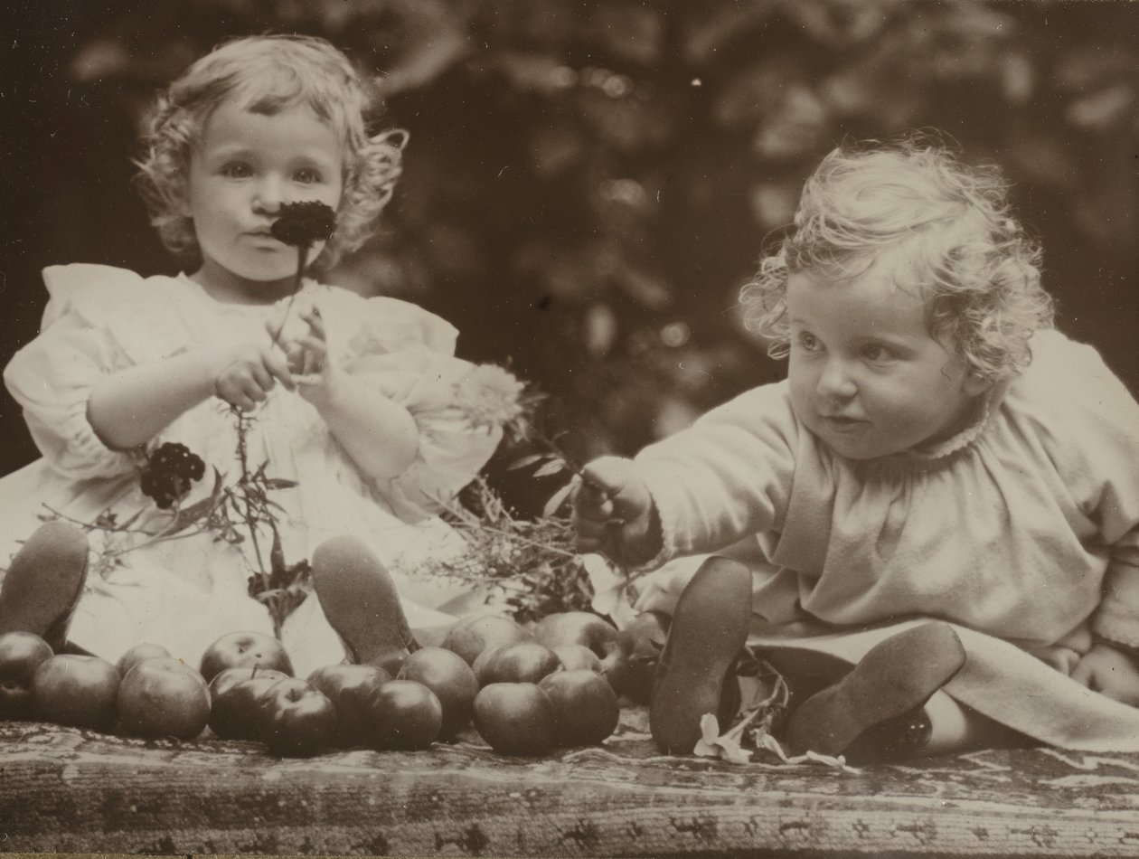 Niecer - Flora holder blomst, og Hedwig, ca. 1896. af Alfred Stieglitz
