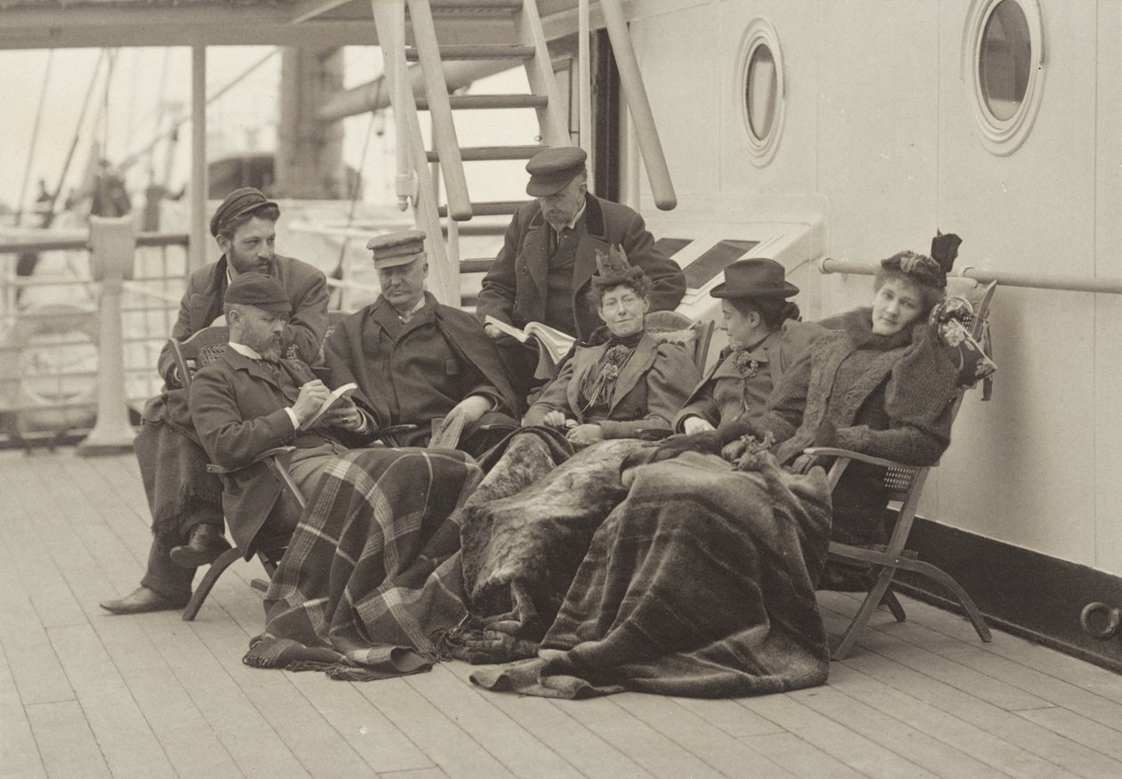 Sime Herrmann, hr. og fru Mann, dr. Brown, hr. McGibbon, frøken Linthicum og Emmy – om bord på Bourgogne den 5.–14. maj 1896 af Alfred Stieglitz