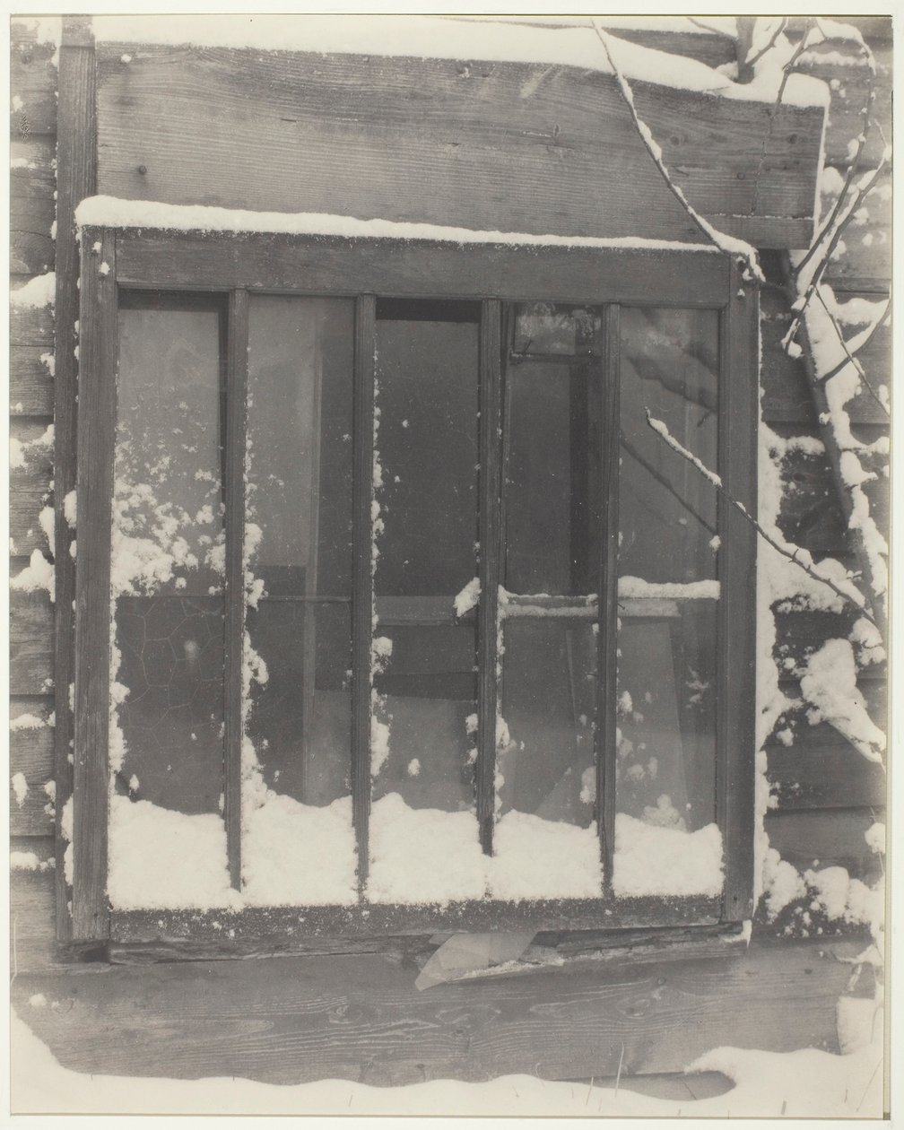 Vindue: Træ, glas, sne af Alfred Stieglitz
