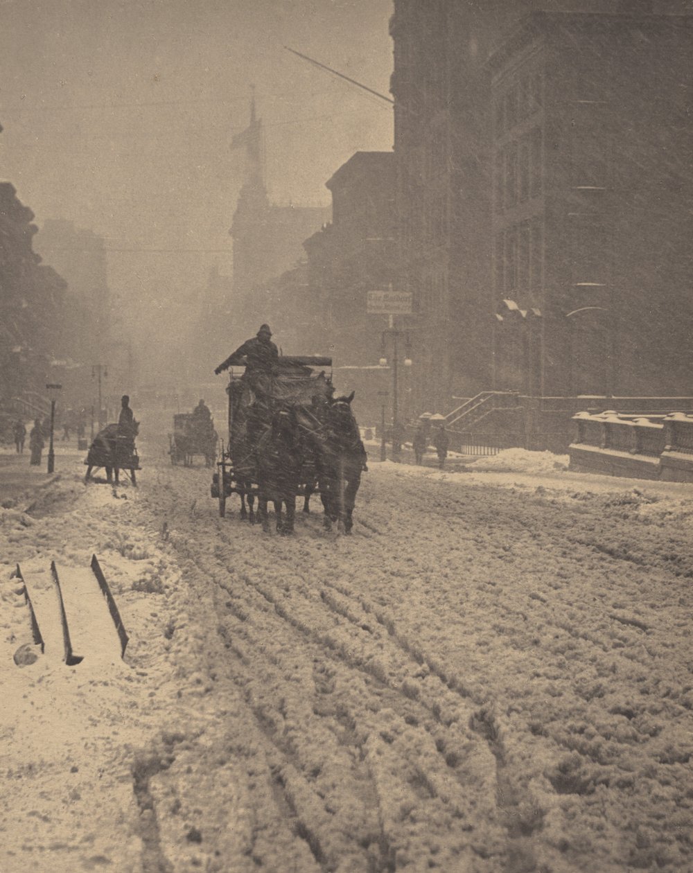 Vinter, Fifth Avenue af Alfred Stieglitz