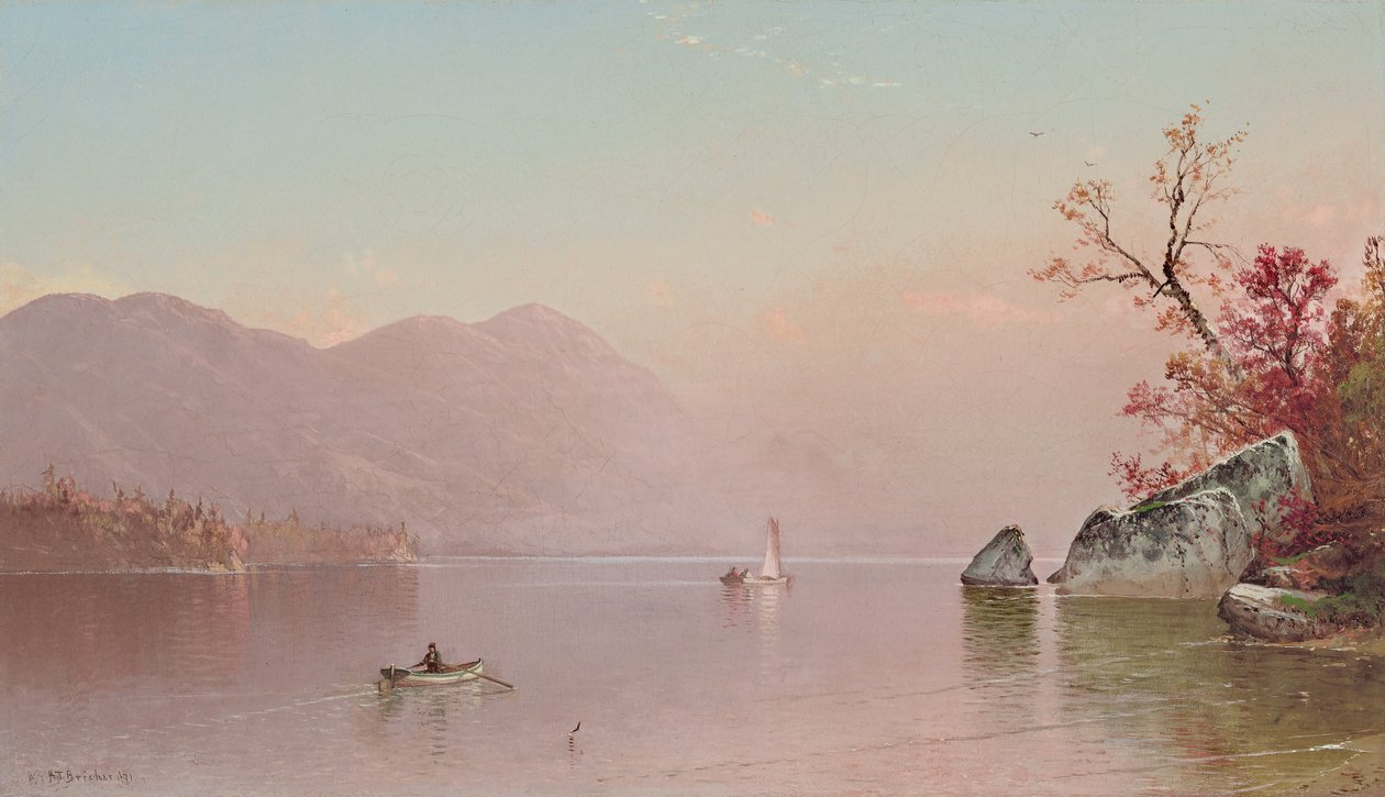 Efterårståge, Lake George af Alfred Thompson Bricher