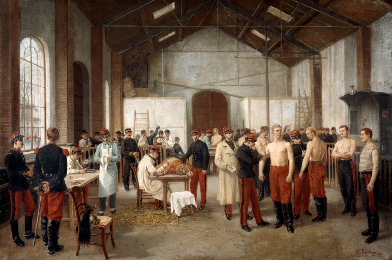 Vaccination på Val de Grace Hospitalet i Paris, c1900. af Alfred Touchemolin