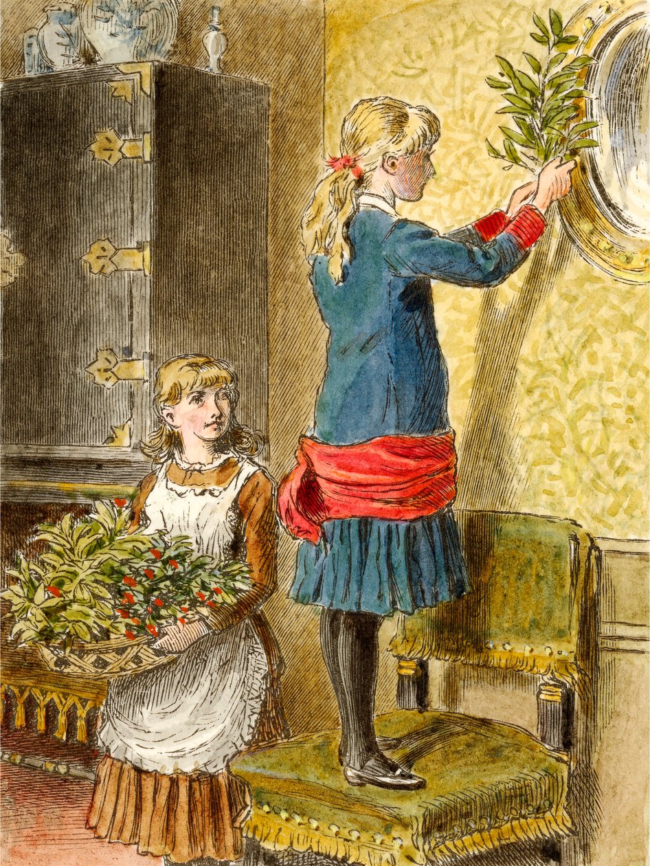 Pynte til jul, værtshus. 1854. af Alfred W Cooper