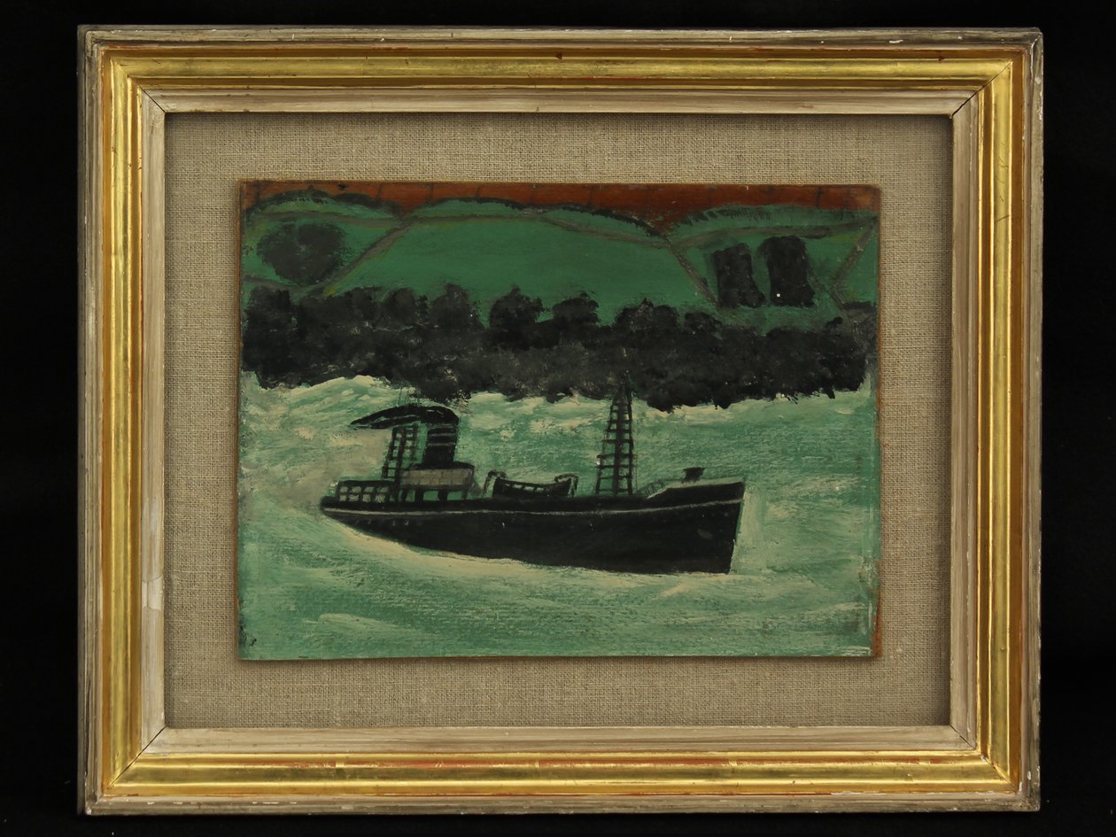 Trawler ud for Cornish Coast, ca. 1928 af Alfred Wallis