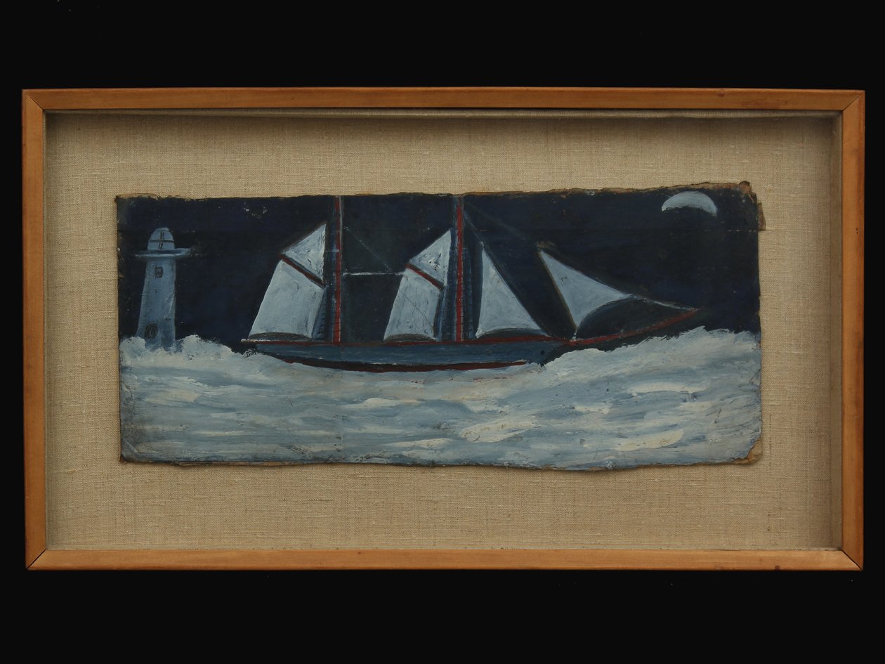 Trawler ud for Cornwalls kyst, ca. 1930 af Alfred Wallis