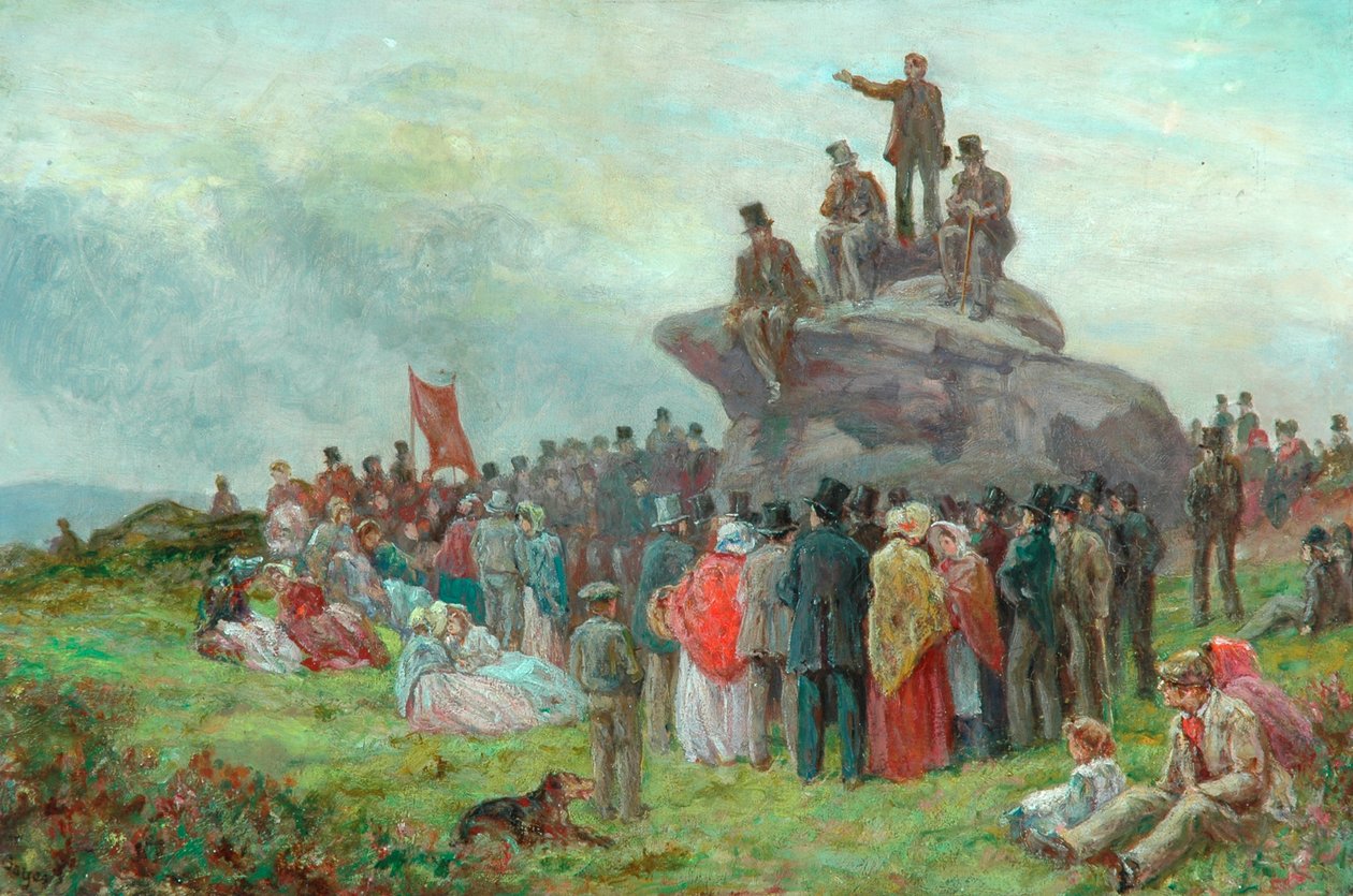 Et chartistmøde ved Basin Stones, Todmorden, 1842 af Alfred Walter Bayes