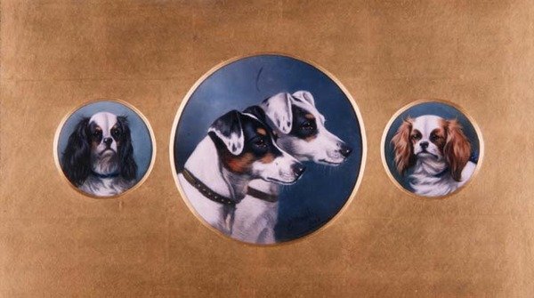 Fox Terriers og King Charles Spaniels af Alfred Wheeler
