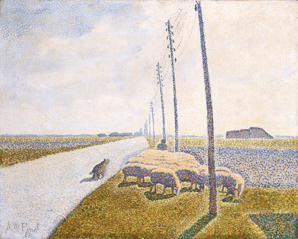 Vejen til Nieuport (olie på lærred) af Alfred William (1854 1930) Finch
