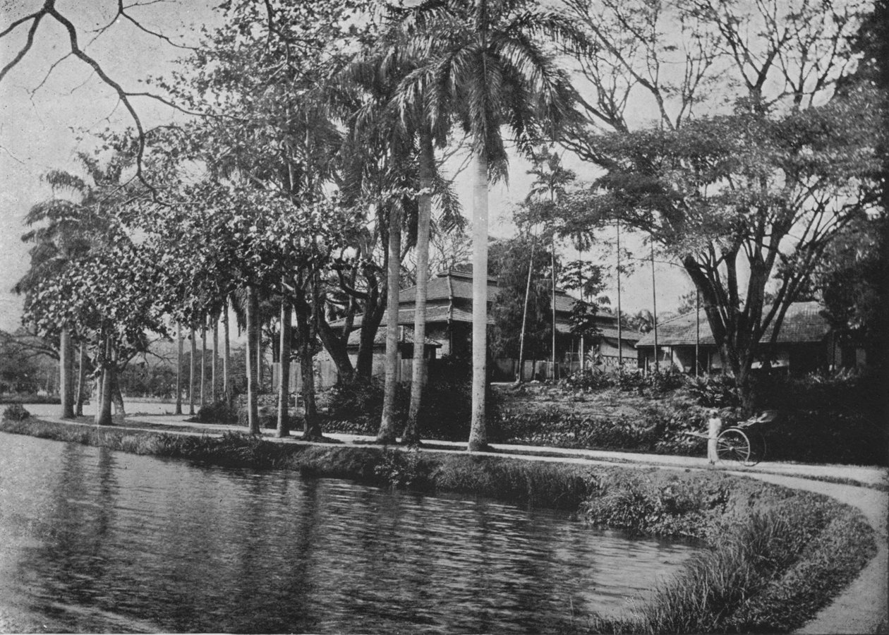 Kandy - Et malerisk hjørne af søen, c1890, 1910 af Alfred William Amandus Plate